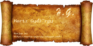 Hertz György névjegykártya